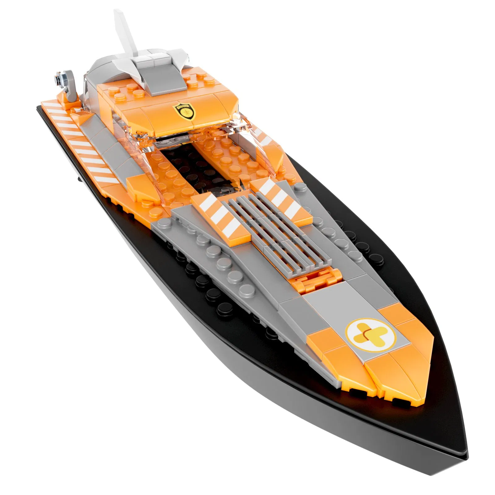V101 DIY 4 en 1 Bloques de Construcción Barco RC Modelo de Ciudad Barco Oceánico Juguetes de Ladrillos Juegos Educativos Barco de Control Remoto con Batería Regalos