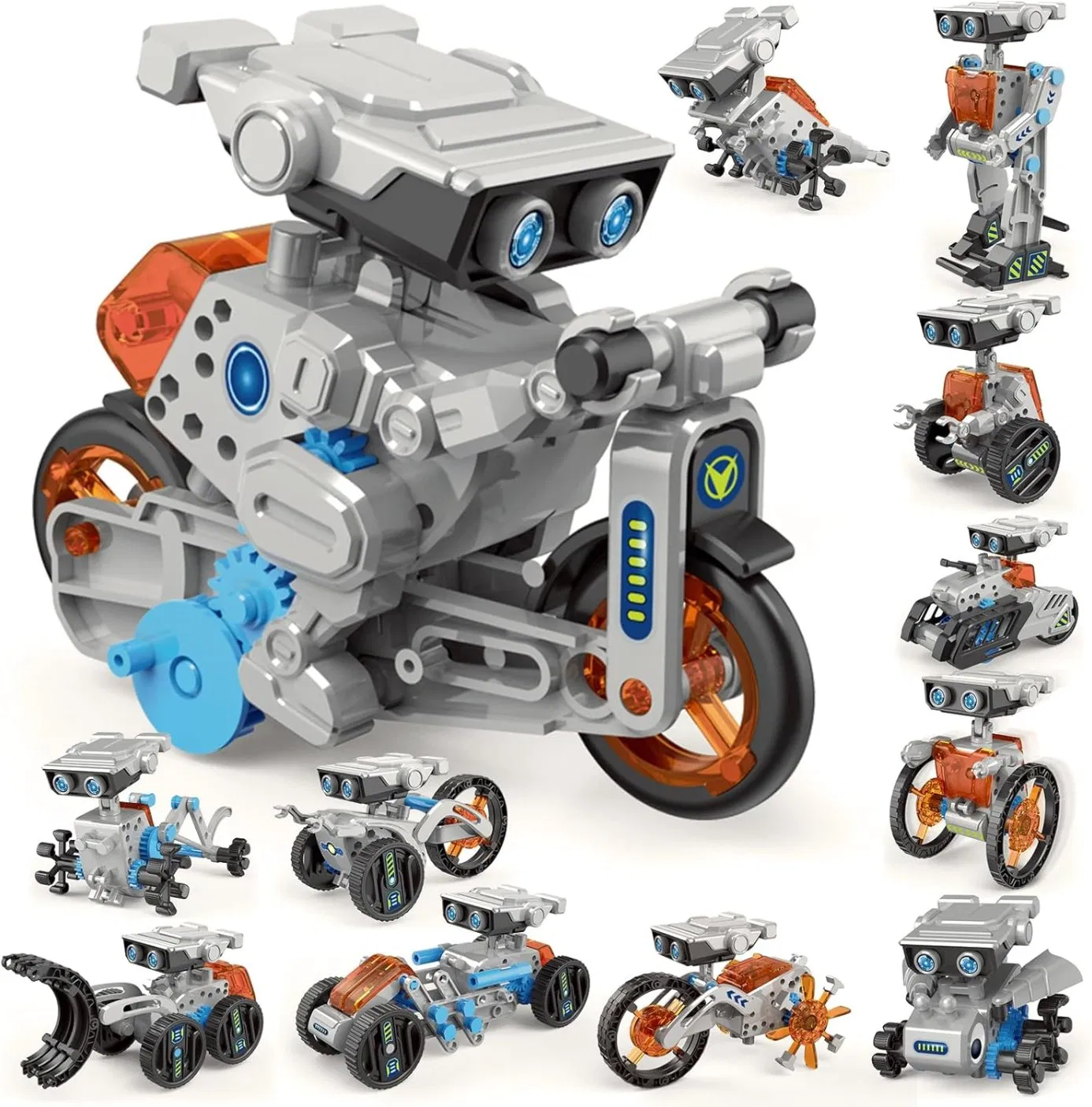 12 en 1 Juguete de STEM Robot Eléctrico Experimento Científico DIY Kit de Construcción Educativo Herramientas Tecnológicas para Niños con Cargador USB