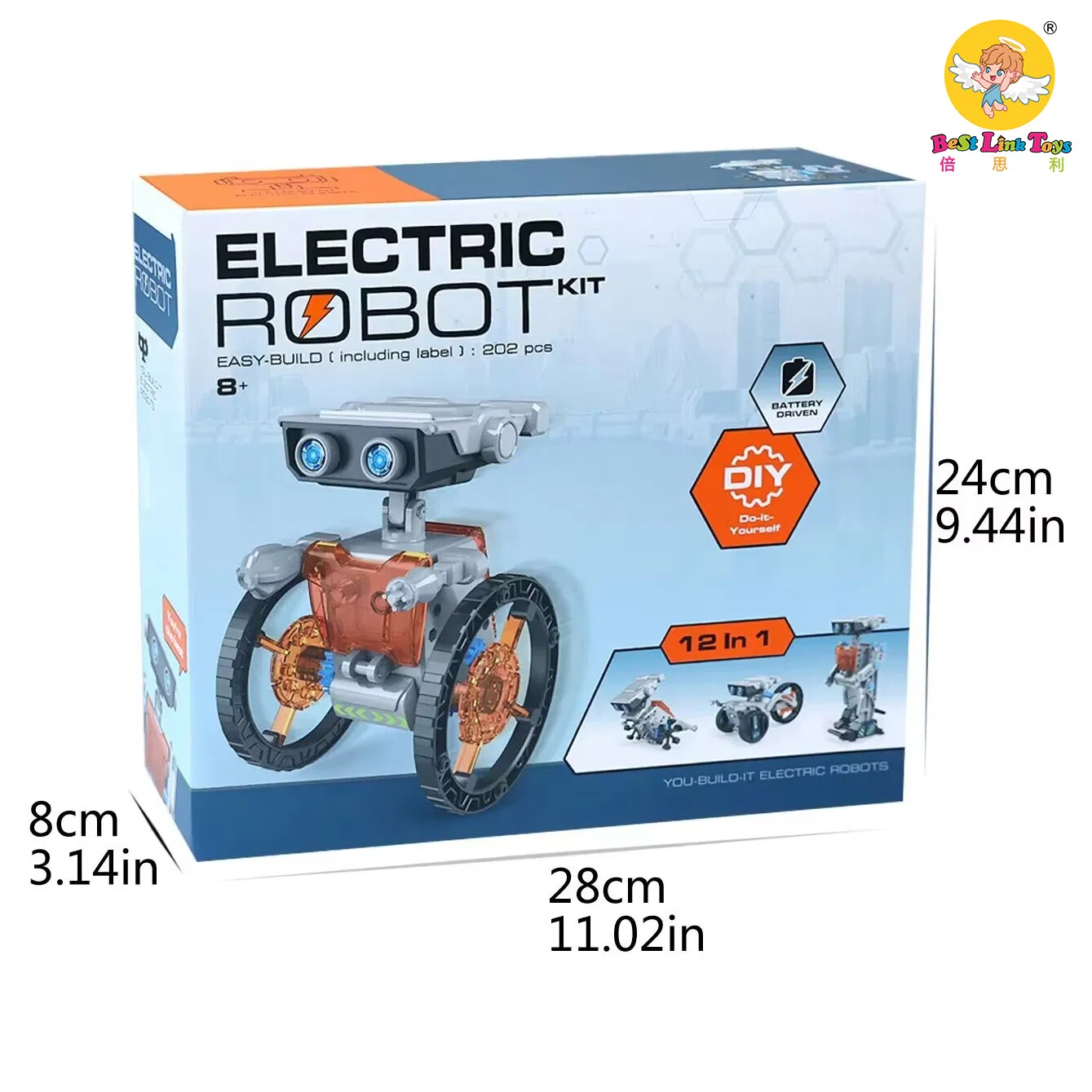 12 en 1 Juguete de STEM Robot Eléctrico Experimento Científico DIY Kit de Construcción Educativo Herramientas Tecnológicas para Niños con Cargador USB