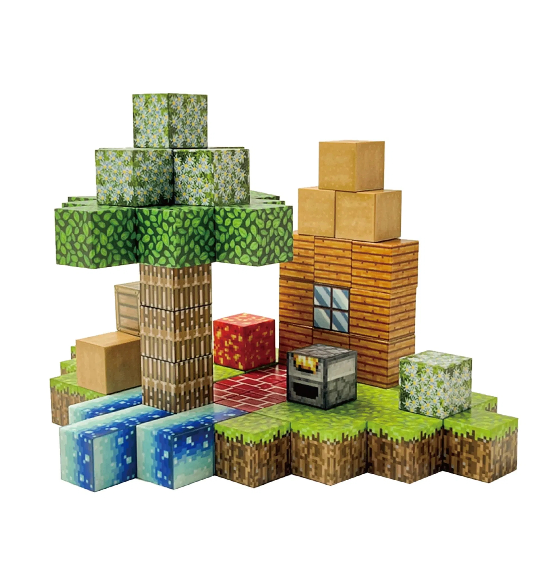 Cubos Magnéticos de Textura Pixel para Construcción Educativa STEM para Niños