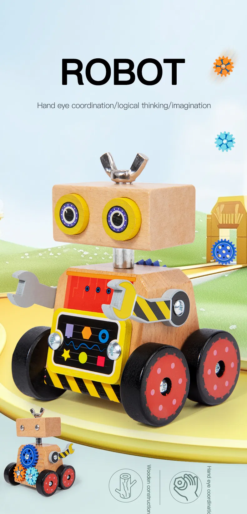 Robot educativo madera