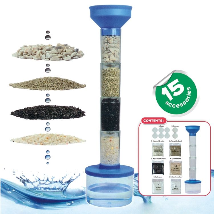 Sistema de purificación de agua DIY unisex juguete kit educativo de experimentos científicos para niños