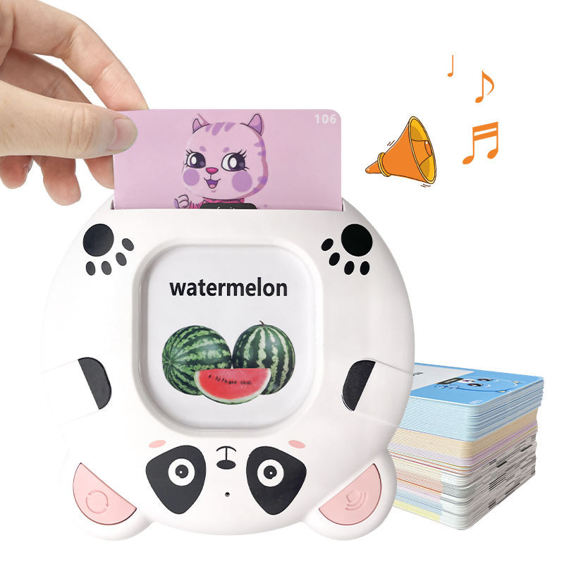 Lector de tarjetas de flash bilingües para niños, máquina educativa temprana de aprendizaje de idiomas, juguete interactivo de tarjetas para niños pequeños, máquina de tarjetas para preescolar sin pantalla