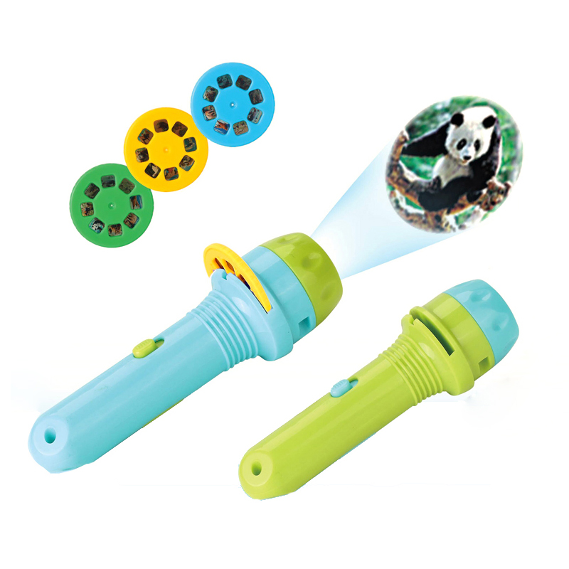 Juguete educativo de aprendizaje animales proyector eléctrico de linterna para niños