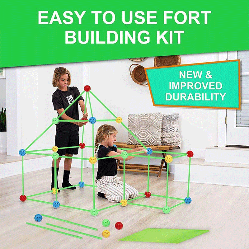 120 Kit de construcción creativa para construir tu propio refugio, juguete de construcción de castillos, túneles, tienda de juego, cohete que brilla en la oscuridad, bloques educativos para niños