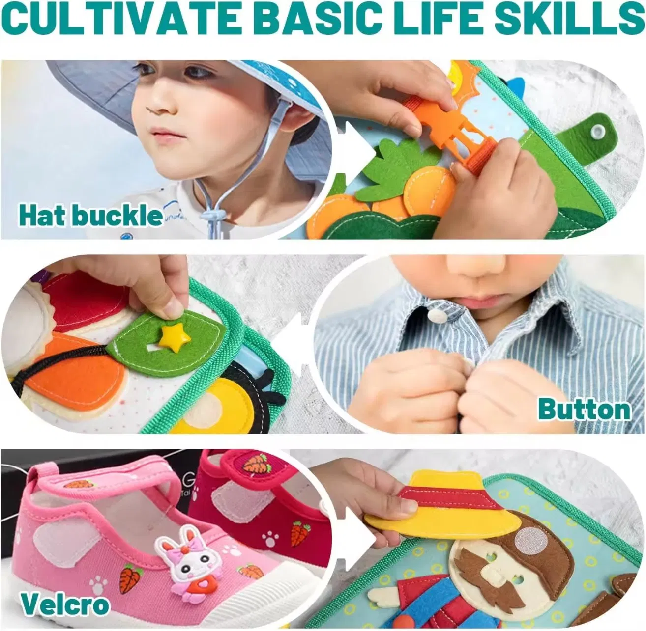 Libro de Actividades Inspirado en Montessori para Niños Pequeños, Libro de Actividades Suave y Atractivo para el Aprendizaje Temprano y el Desarrollo Cerebral