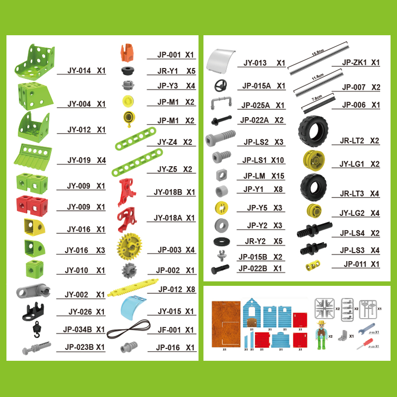 153PCS 8-in-1 Tema de Granja Creativa Juguete de Modelo de Camión DIY Juguete Educativo de Vapor Vehículo de Autoensamblaje Bloques para Niños