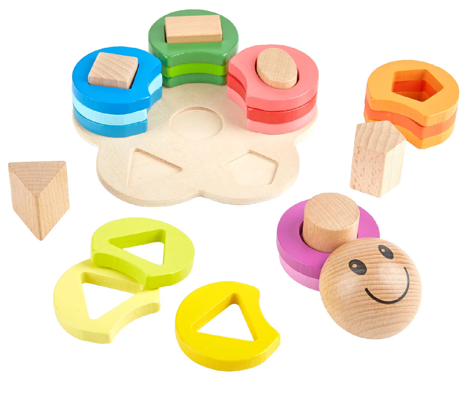 Juguete de Madera Educativo Juguetes de Aprendizaje Montessori 3D Rompecabezas de Madera, Puzzle de Oruga Flor DIY