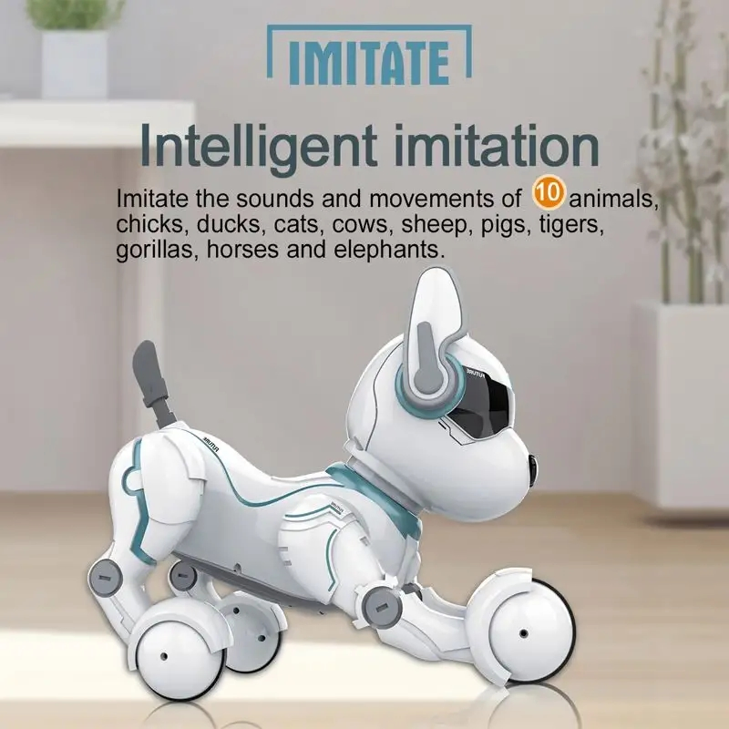 Perro robot inteligente educativo control remoto de acrobacias para niños, perro bailarín electrónico, juguete inteligente de IA para niños
