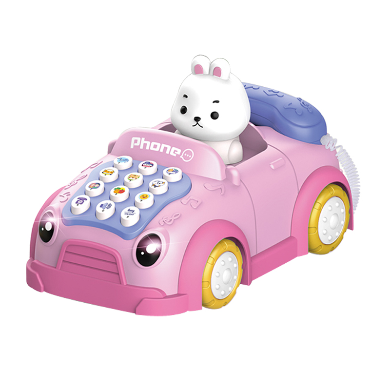 2026 Juguete promocional educativo de plástico para bebés, teléfono eléctrico de dibujos animados para niños, coche de aprendizaje