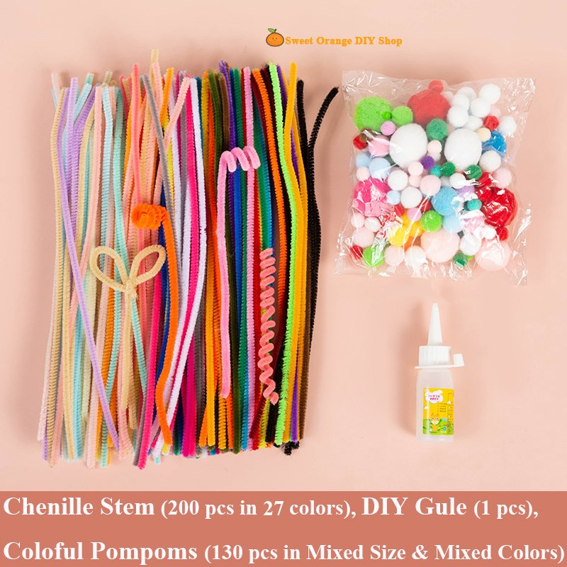 Factory Pipe Cleaner 100pcs suministros de artesanía niños juguete Educativo Tallos de Chenille muy coloridos para decoraciones de Arte