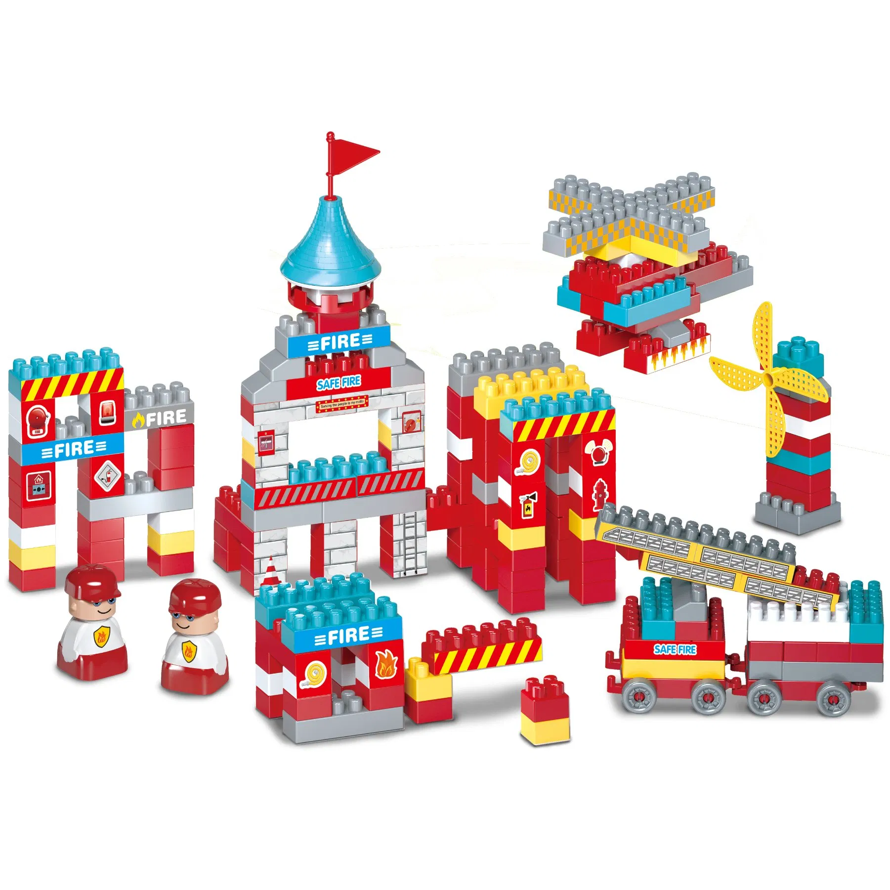 Juego de construcción de estación de bomberos para niños Xinbo, kit de bloques de construcción educativos para armar