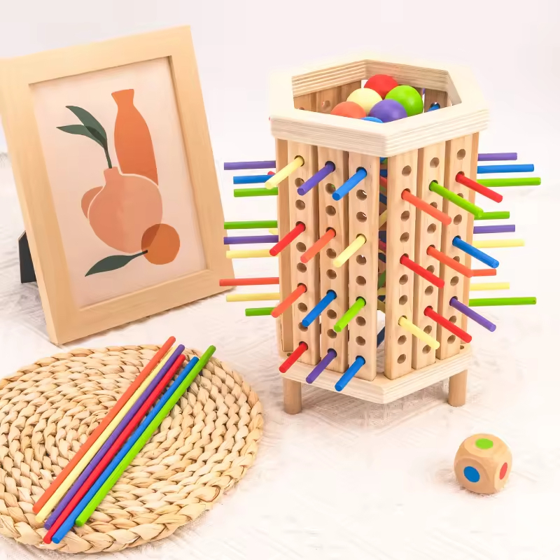 Juguete Montessori sensorial de habilidades motoras finas para niños unisex, educativo, juego de palitos de conteo cognitivo, juguete de madera