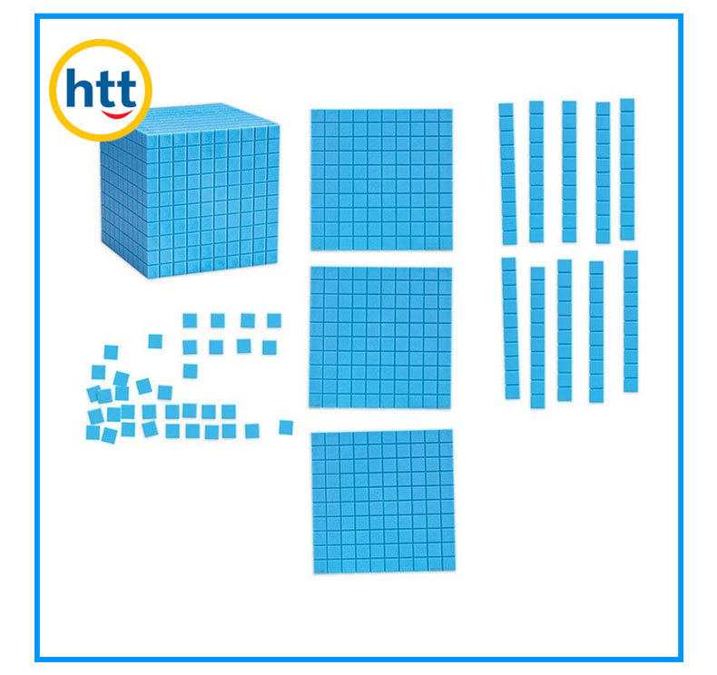 Bloques de Aprendizaje Matemático Base Ten de Plástico, Bloques de Base Ten de Plástico en Forma de Cubo Decímetro, Base 10 Ayudas de Enseñanza