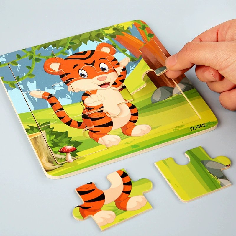 para Niños Pequeños - Educación Temprana y Desarrollo Cognitivo para Niños Pequeños - Juguete de Bloques de Construcción 12-Piece Rompecabezas de Cartón Plano