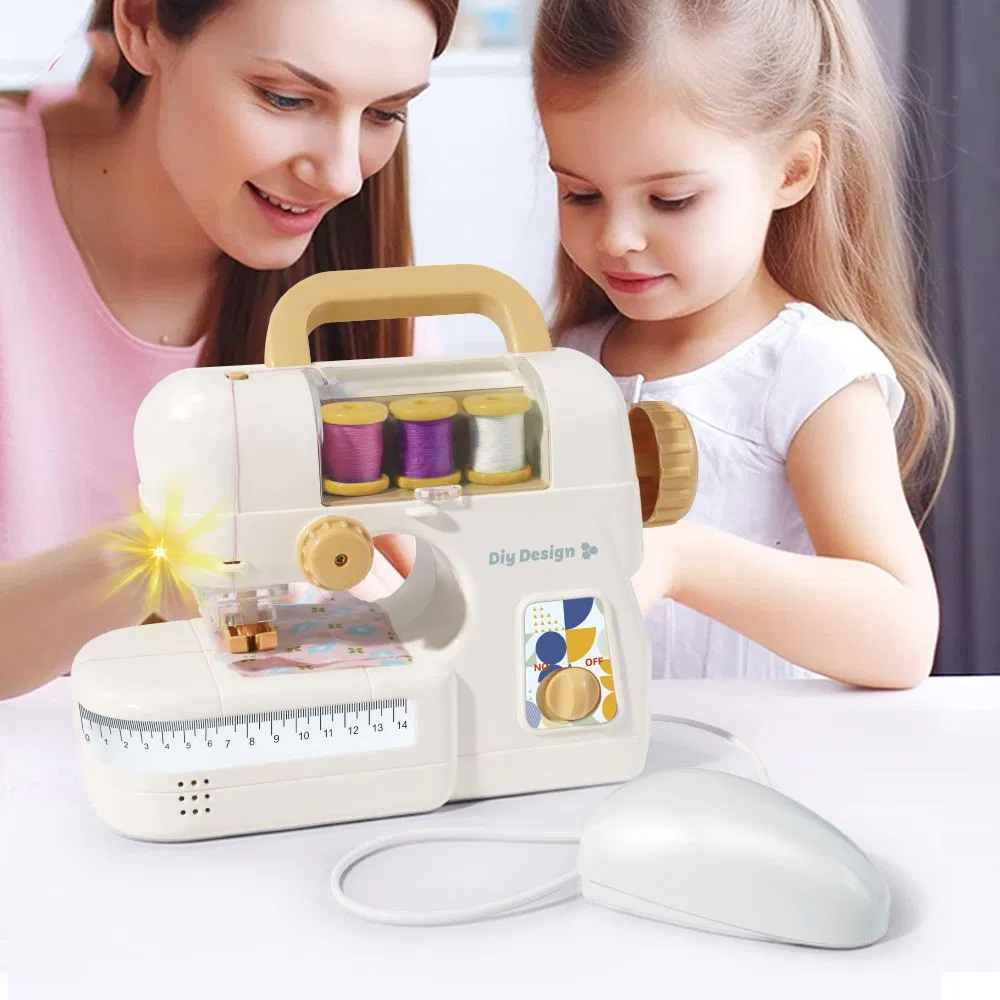 Juguetes educativos DIY regalos creativos con modelo para niños, regalo para juegos de simulación, juguete de máquina de coser eléctrica