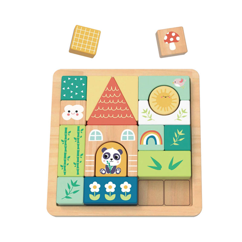 Bloques de Construcción de Madera Casa Juguete Educativo Temprano Actividad Creativa Rompecabezas Juguete para Niños Preescolar