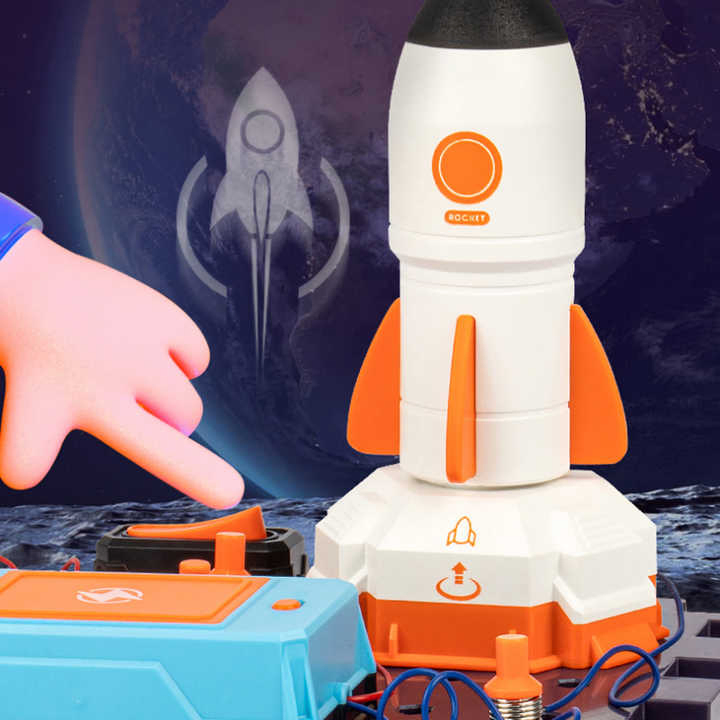 Kit de exploración de circuitos de cohete espacial Xinbo, juguete educativo STEM electrónico
