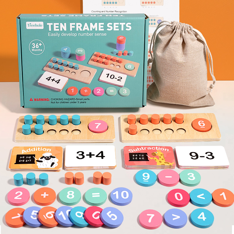 Juguetes educativos de aprendizaje multifuncionales de madera Montessori para niños