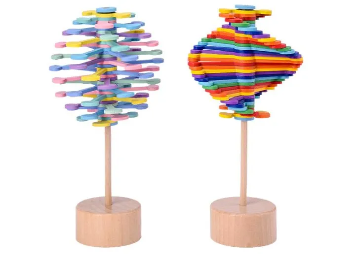 Juguete de piruleta giratoria de madera 9