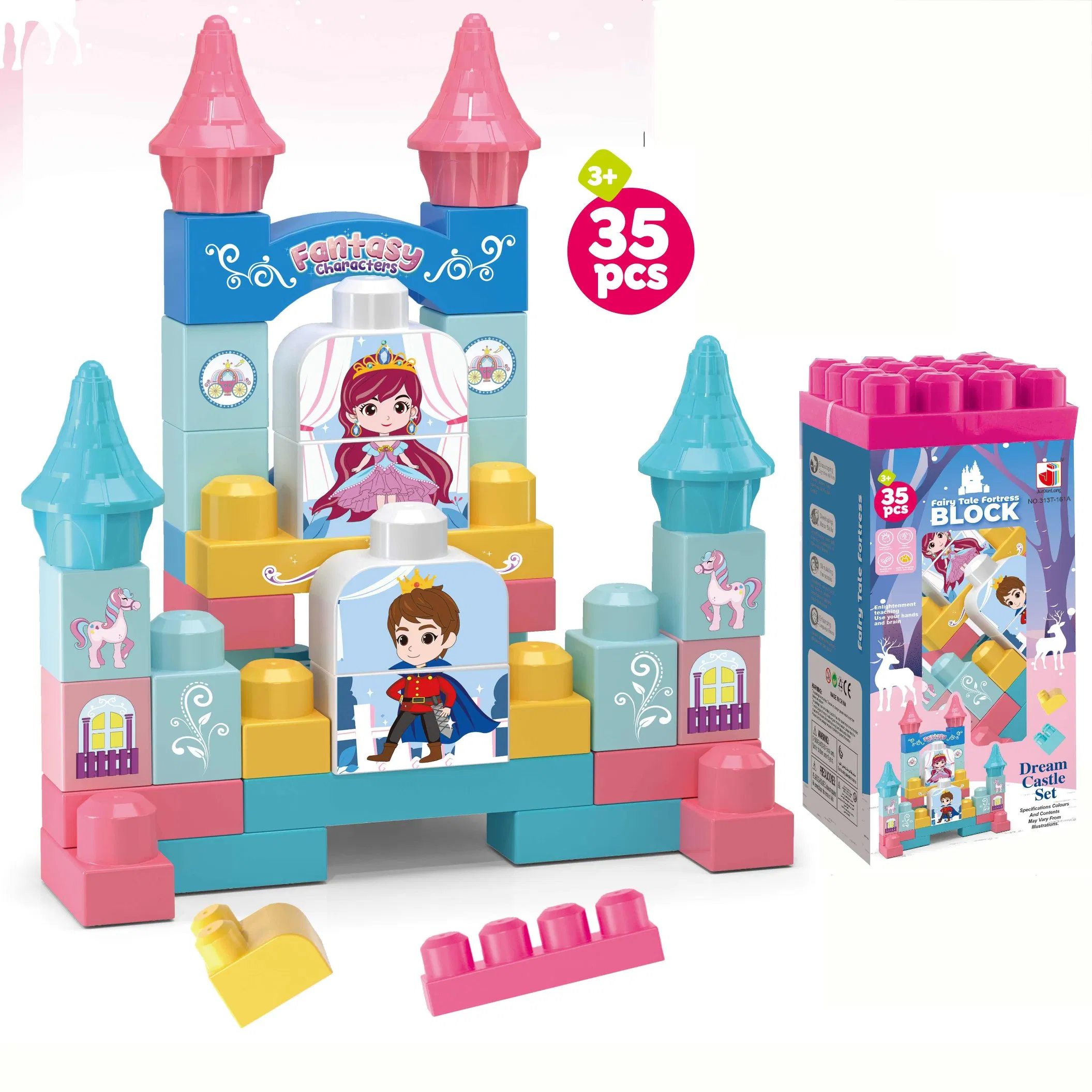Juguetes de bloques grandes educativos al por mayor Xinbo para 3+ niños, set de bloques de construcción de tema castillo de plástico, juguetes de rompecabezas de plástico para ensamblar
