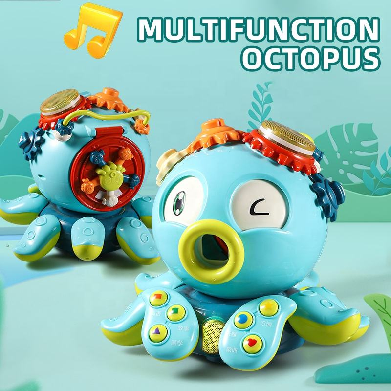 Juguetes educativos de letras y lenguaje para bebés, pulpo de dibujos animados multifuncional Montessori