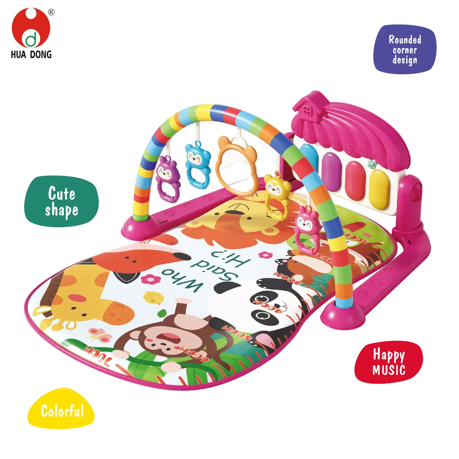 Juguete educativo de fábrica de China, piano de pedales para niños, juguete musical con luces y sonido para niños, regalo interactivo para niños, alfombra de juego con rack de fitness