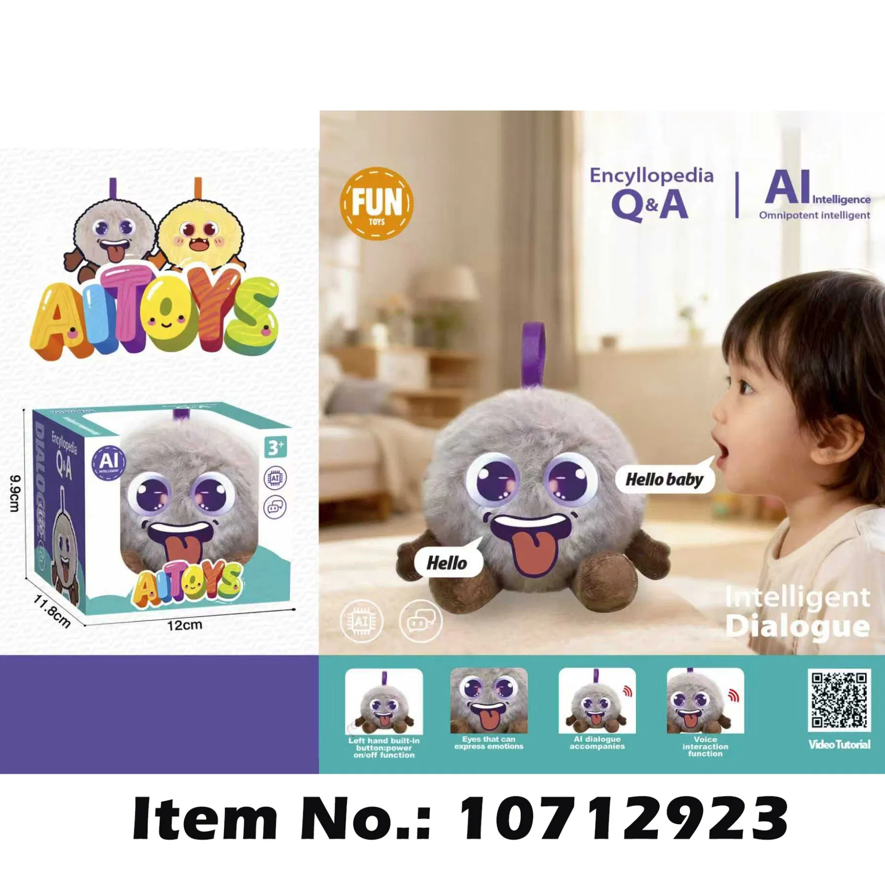 2026 Nuevo Robot Educativo Multilingüe de Juguete Controlado por APP Muñeca de Peluche Interactiva que Habla Regalo de Aprendizaje Temprano para Bebés y Niños