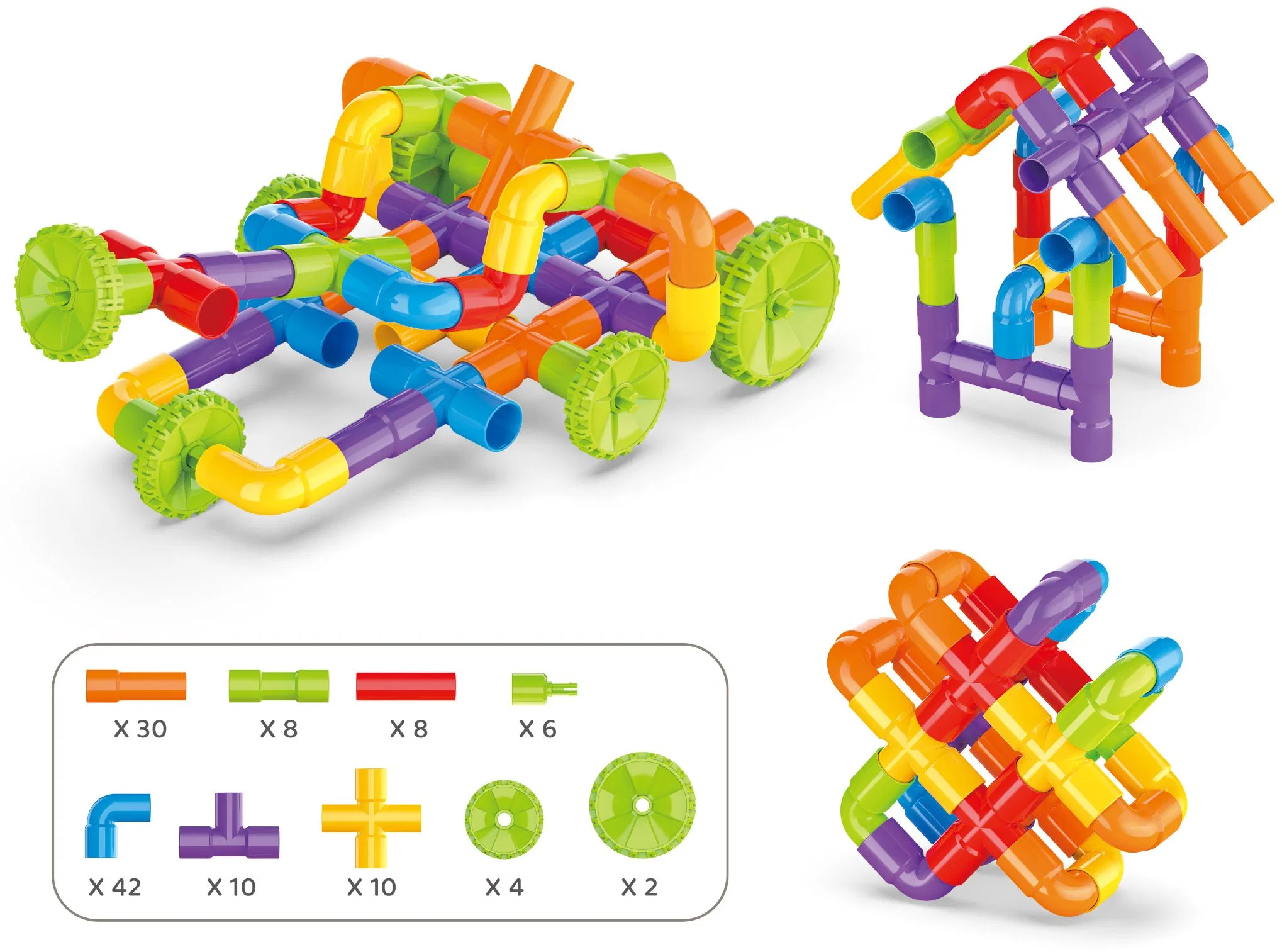 Bloques de Construcción Juguete, 12 Piezas Juguetes Sensoriales de Tubo Creativo, Set de Construcción para Construir Bicicleta, Tanque, Scootie, Habilidades Motoras Diseño Educativo Sin Fin