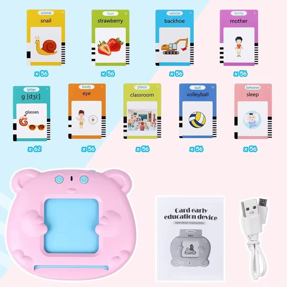 Juguetes para bebés tarjetas de flash que hablan para niños juguete educativo de aprendizaje temprano con sonidos de audio desarrollo del lenguaje Montessori tarjetas de flash para niños juguetes