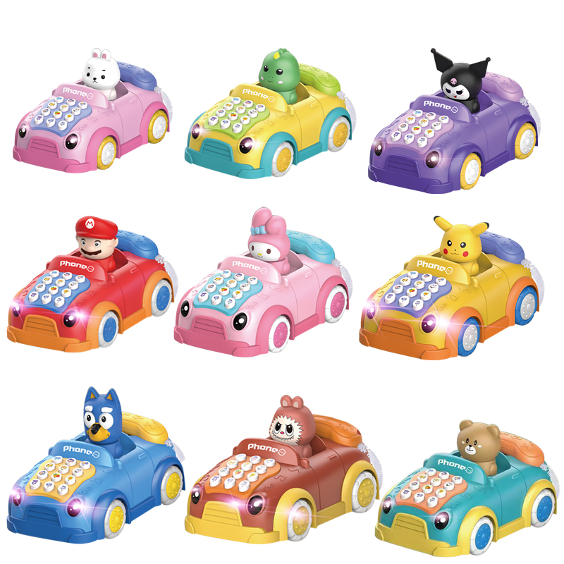 2026 Juguete promocional educativo de plástico para bebés, teléfono eléctrico de dibujos animados para niños, coche de aprendizaje