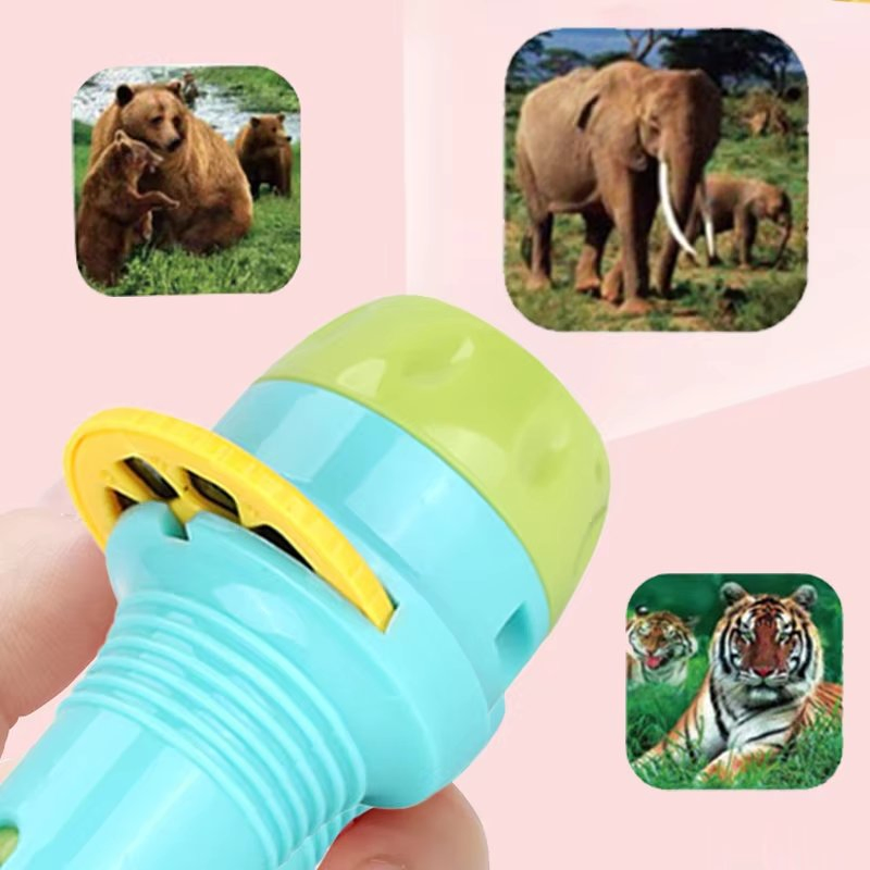 Juguete educativo de aprendizaje animales proyector eléctrico de linterna para niños