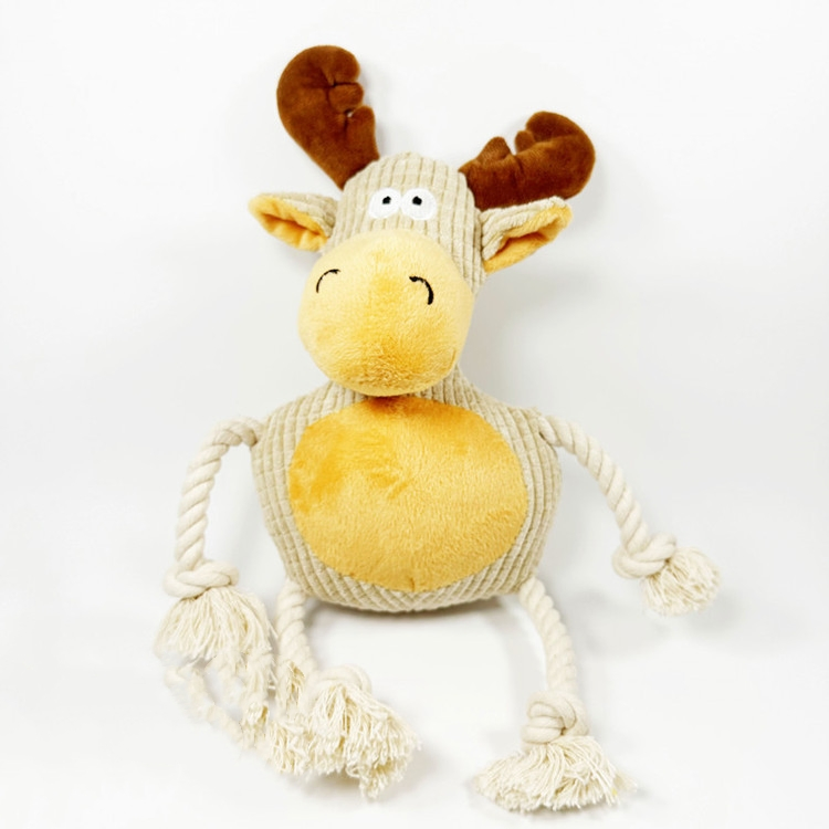 Juguetes interactivos para perros, diseño de forma de animal de felpa duradera, juguete para masticar educativo