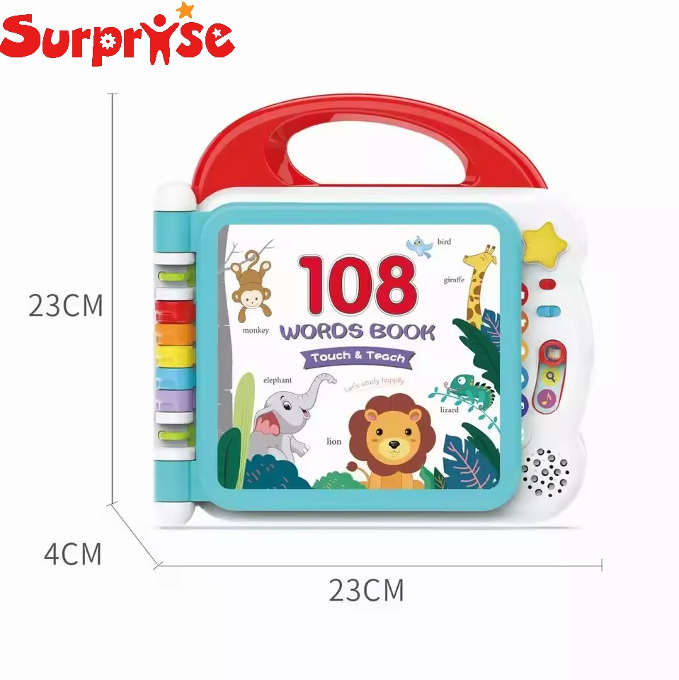 Juguetes Sensoriales para Niños 2-4 Años Libro Electrónico de Lectura en Inglés con Bluetooth, Iluminación, Música, Máquina de Aprendizaje