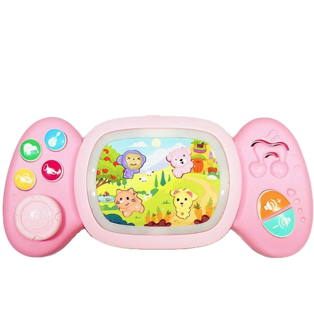 Máquina de juegos portátil para bebés colorida y de dibujos animados, juguete eléctrico de música, juguete de aprendizaje temprano