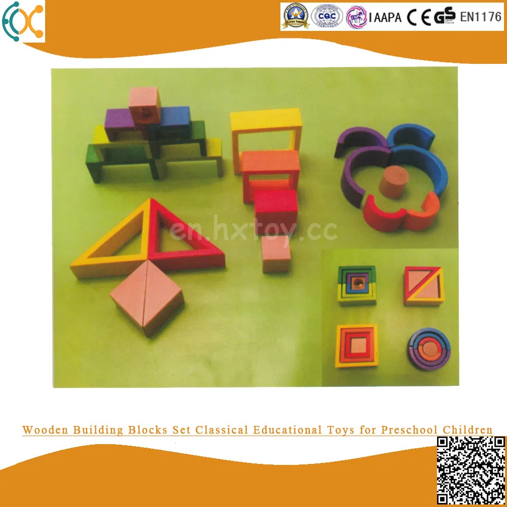 Juego de bloques de madera clásicos juguetes educativos para niños en edad preescolar