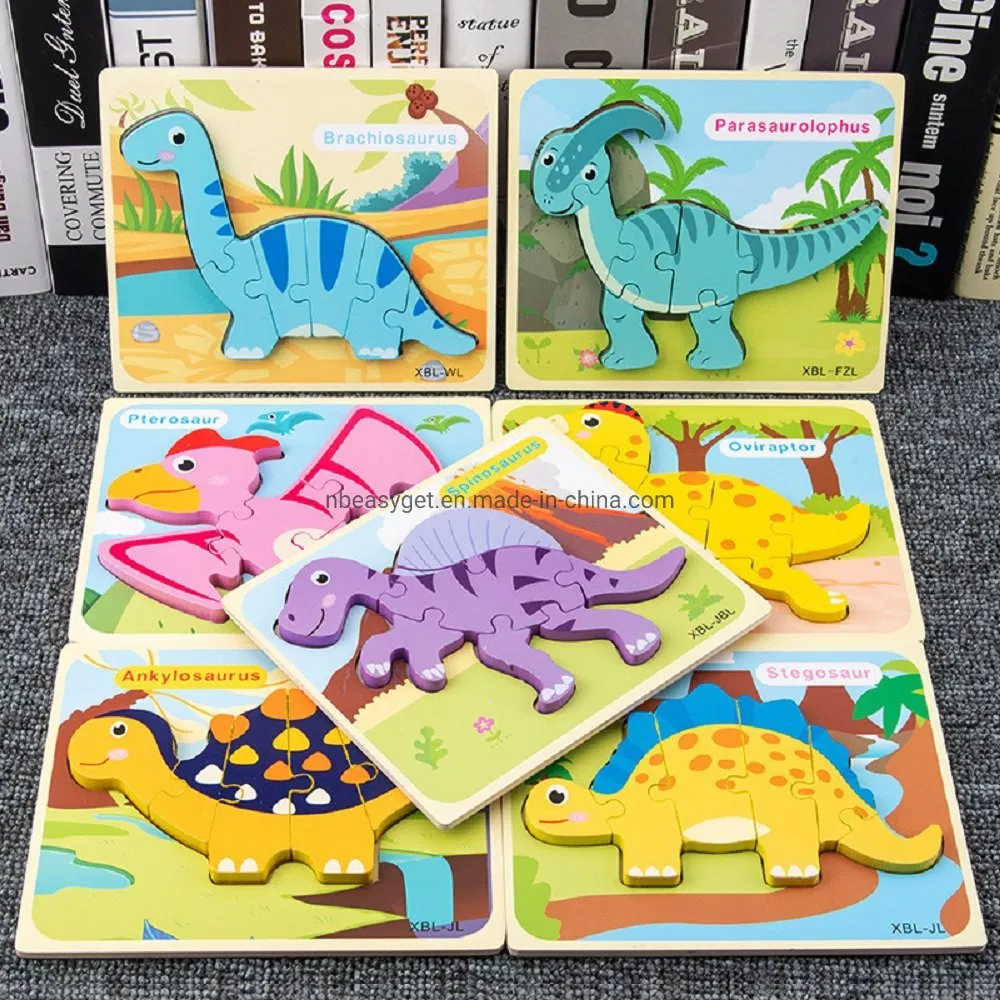 Rompecabezas de Madera de Dinosaurio para Niños Juguete Educativo para Bebés y Niños Pequeños Regalo Esg17553