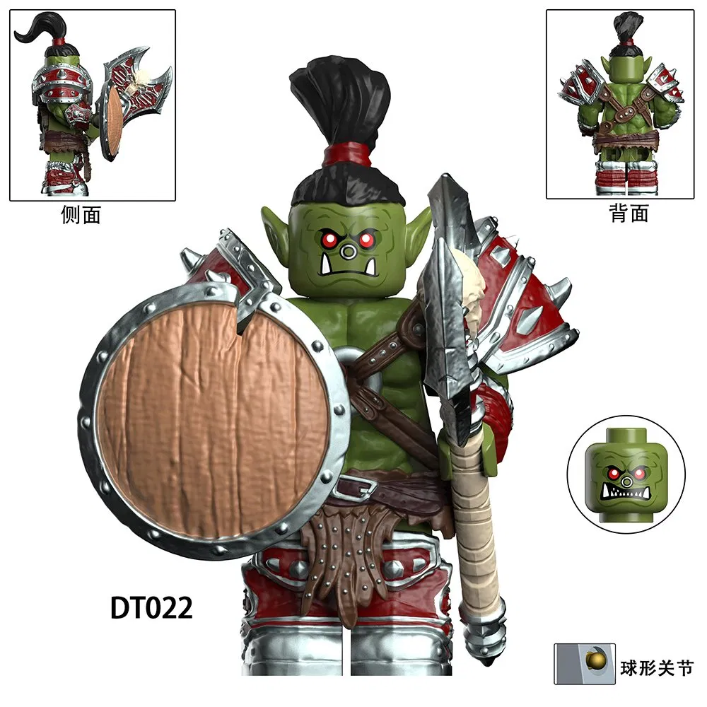 Dt8905 Modelo educativo de plástico mini orco de la serie de juegos Warcraft, bloques de construcción para ensamblar, juguetes regalo para niños