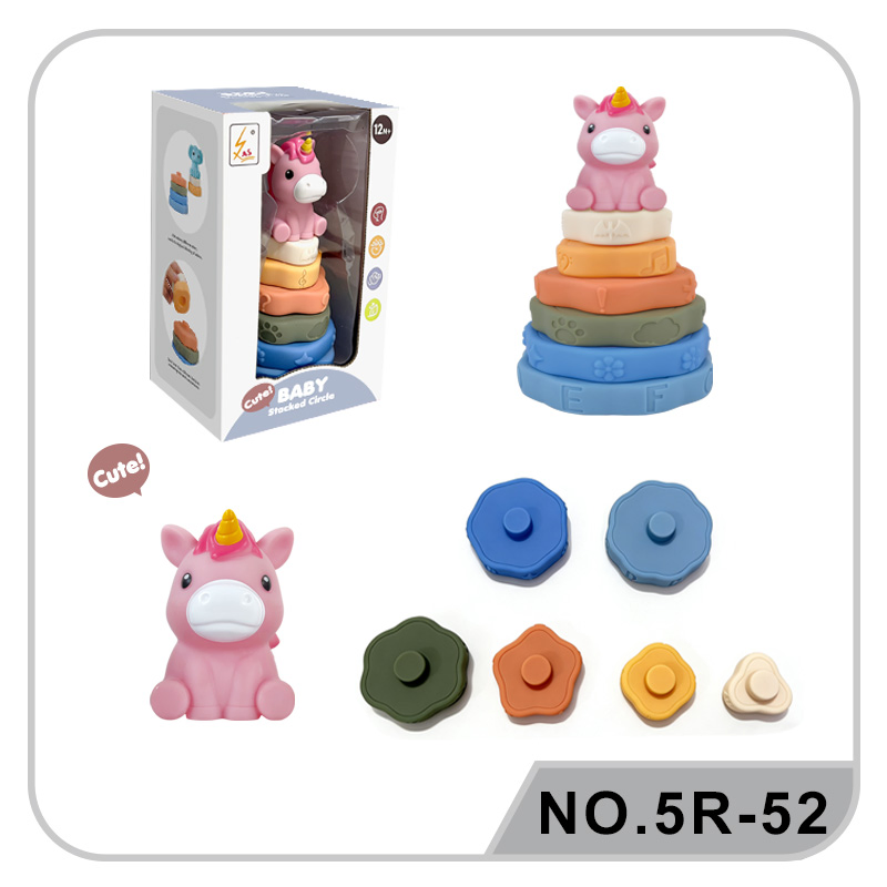 Anillos apilables de silicona suave para bebés, juguetes educativos de plástico para la primera infancia, aprendizaje temprano, cognición del color, motricidad fina, sensorial, Montessori, para niños