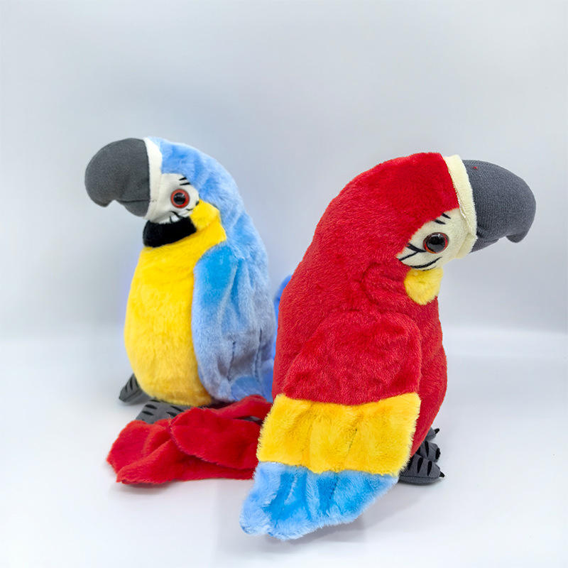 Juguete de loro de felpa eléctrica Kingee, grabación eléctrica, aprendizaje para hablar, alas que giran y aletean, juguete de loro de felpa