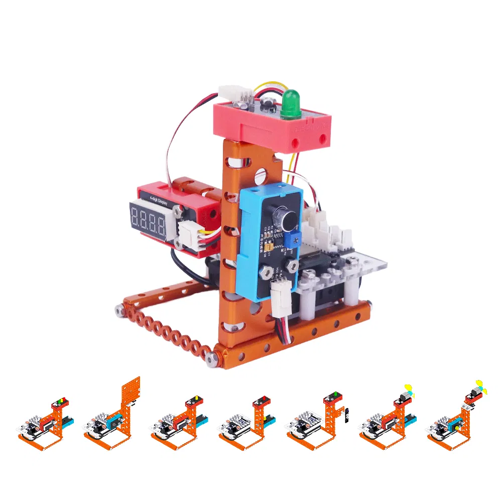 Kit de módulos de sensores electrónicos inteligentes para la educación de niños en programación STEM con bloques de construcción y placa base de Arduino