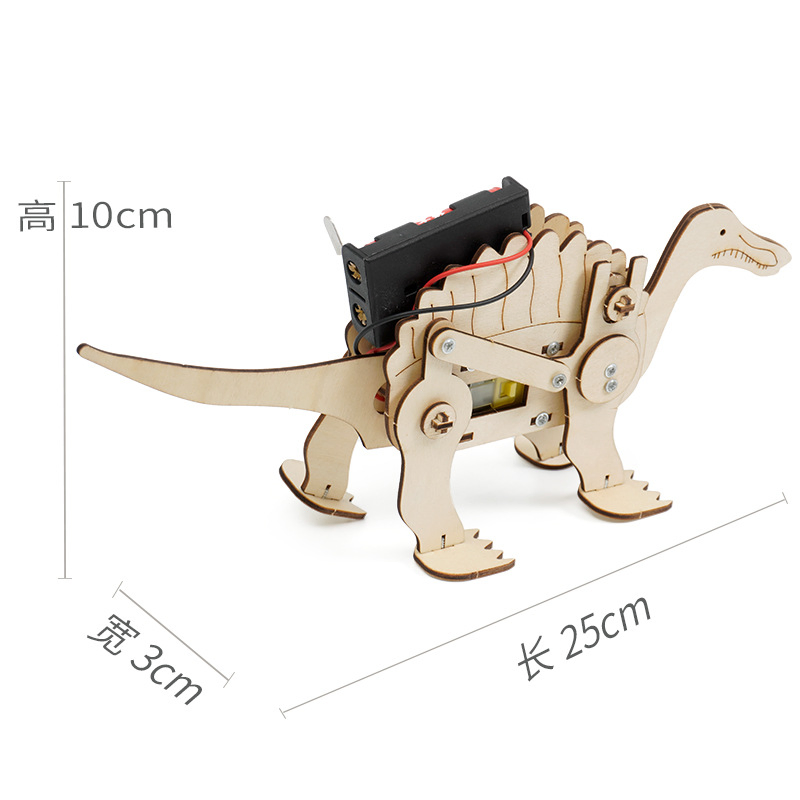 Kit mecánico de Spinosaurus para niños; S DIY Stem juguete educativo creativo de programación científica en tecnología de madera