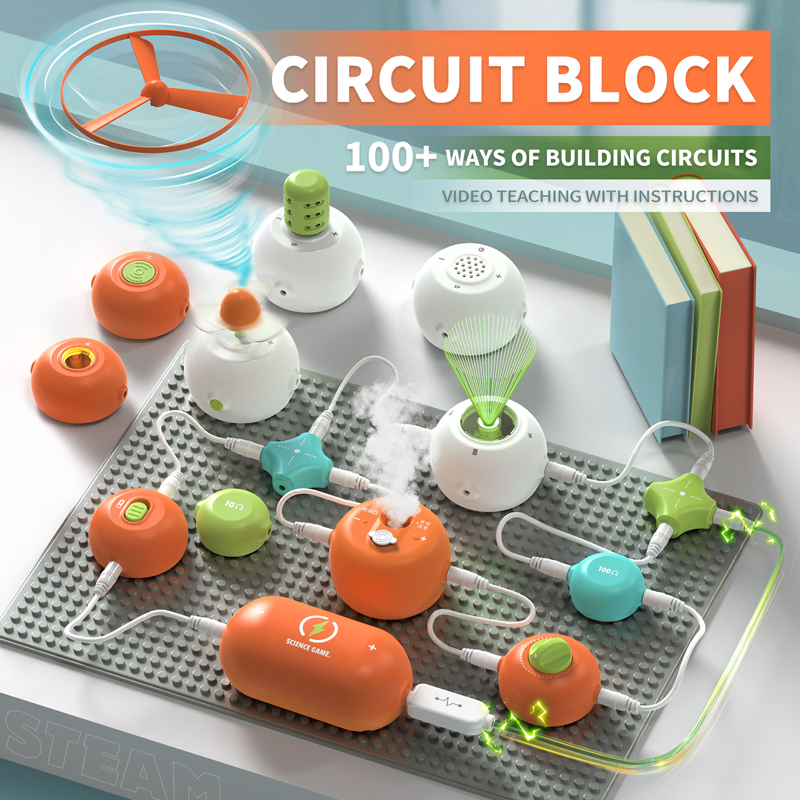 Conjunto de bloques de construcción electrónicos Xinbo Puzzle Power, juguetes de ciencia para entrenamiento STEM, experimento de construcción y modelo para niños