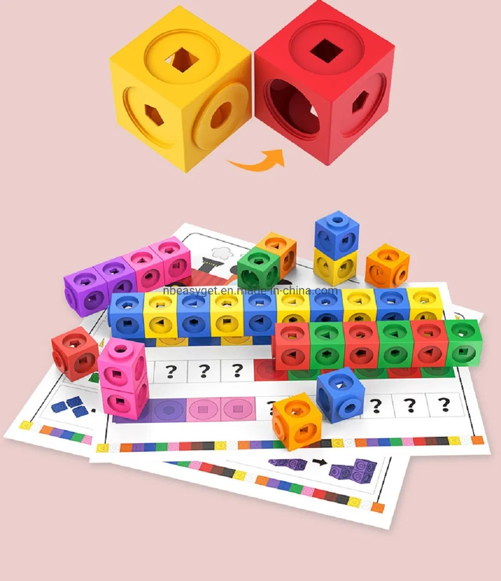 Conjunto de Actividades de Cubos Mathlink Recursos de Aprendizaje Bloques de Matemáticas Juguetes Educativos para Mejorar Habilidades Matemáticas Tempranas Montessori Stem Esg17665