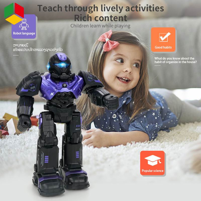 QS Alta Calidad Nuevo Juguete Robot Inteligente con Control Remoto por Gestos de Plástico para Niños, Juguete Educativo Interactivo para el Aprendizaje Infantil