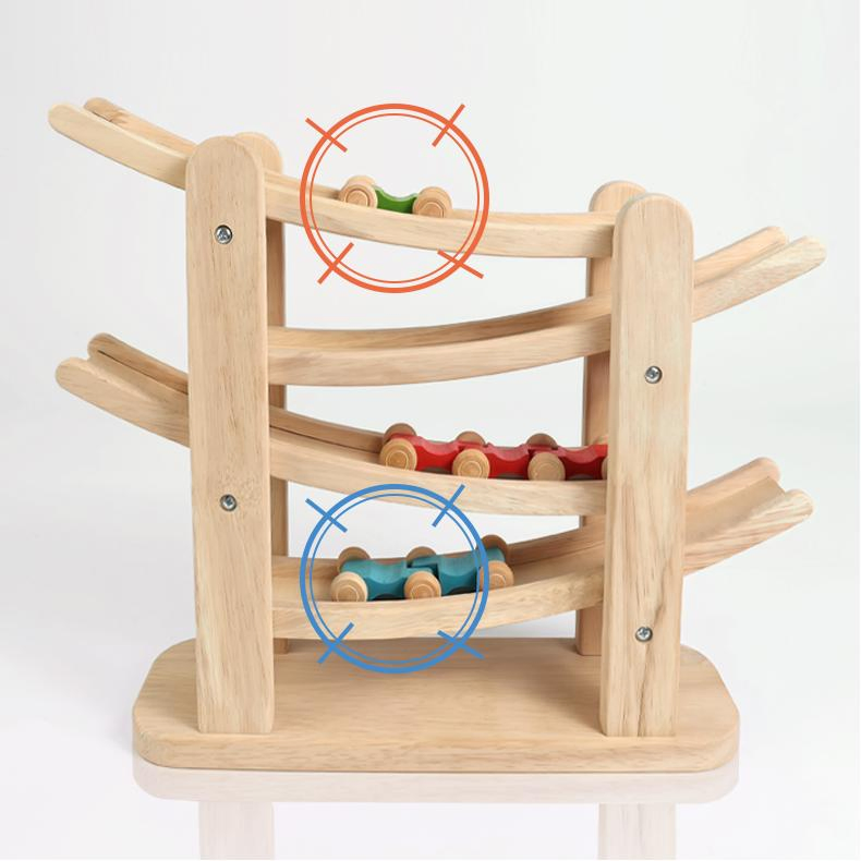 Fabricante de artículos populares para niños, vehículo para bebés, coche de carreras de madera antiestrés, pista de mini coches, juguete educativo Montessori para niños