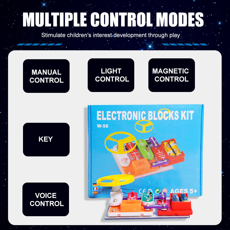 Juego de Aprendizaje para Niños QS Steam Educativo DIY 58 Tipos de Circuitos Laboratorio Electrodoméstico Kit de Bloques de Construcción Electrónica Juguetes para Niños