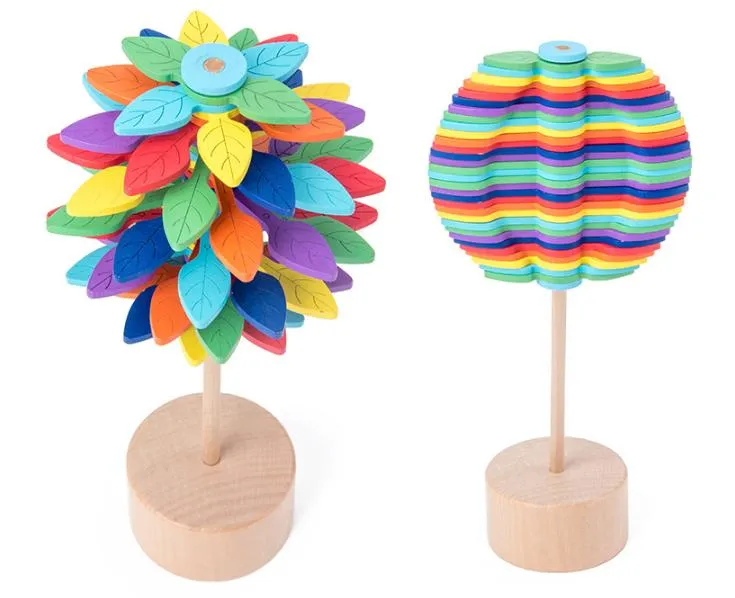 Juguete de piruleta giratoria de madera 8