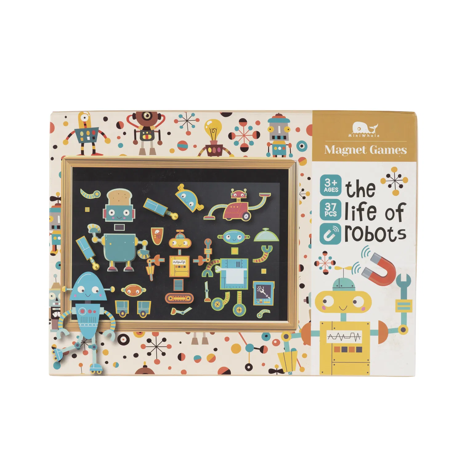Juego de aprendizaje interactivo creativo para niños, desarrollo de habilidades, algoritmos matemáticos y robótica, tablero plegable ecológico, juguete STEM, rompecabezas magnético para niños