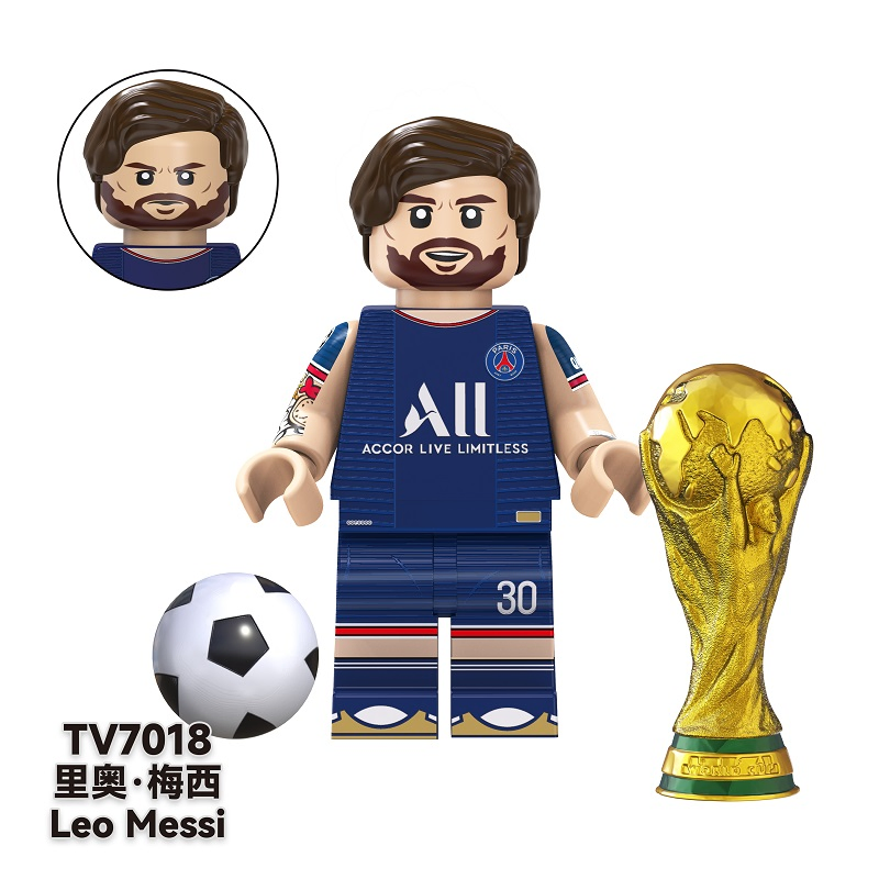 Juguete educativo de rompecabezas de jugador de fútbol Neymar figura de bloques de construcción mini de plástico (TV6503)